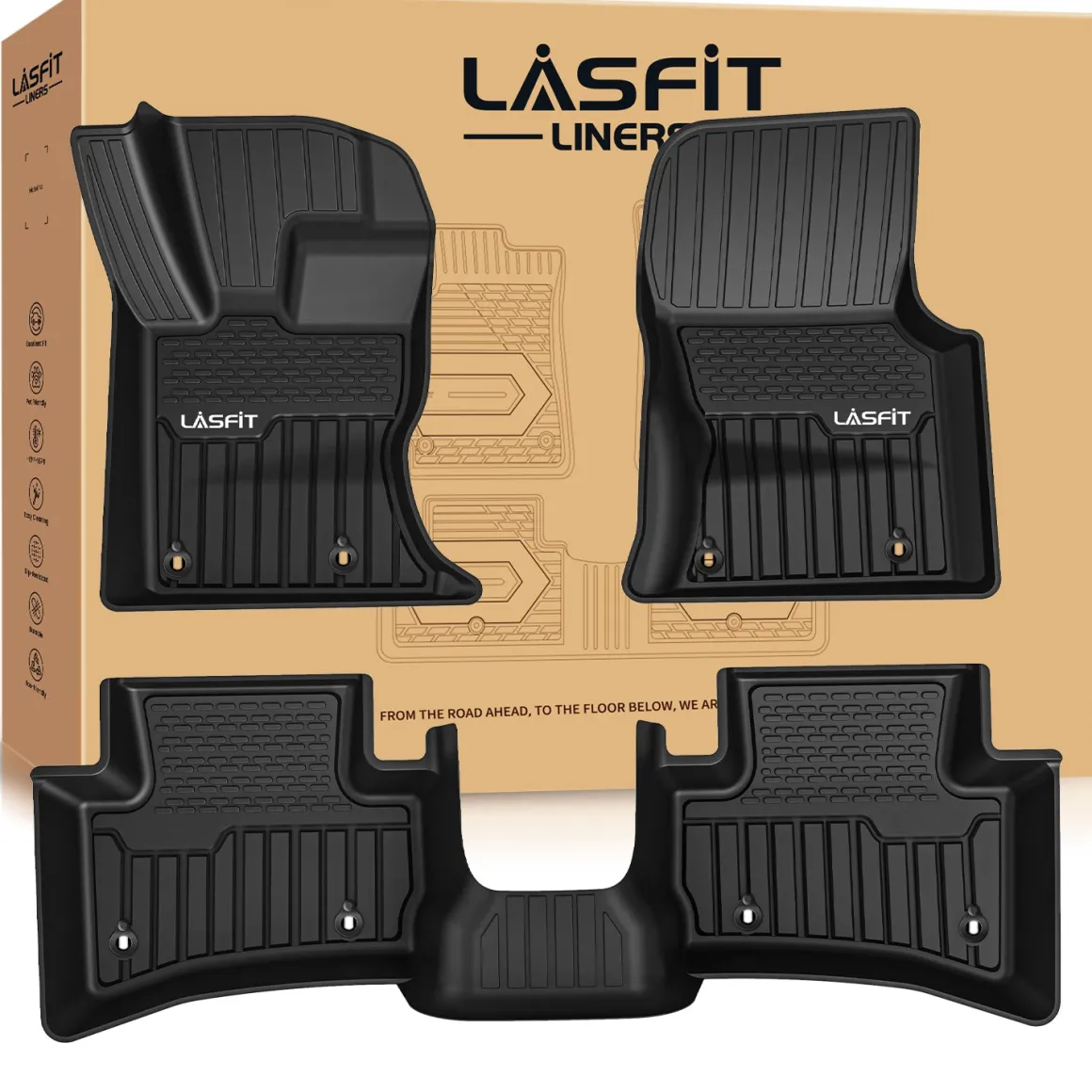 Fit for 2017-2026 Jaguar F-Pace Custom Floor Mats TPE Material 1st & 2nd Row Seat