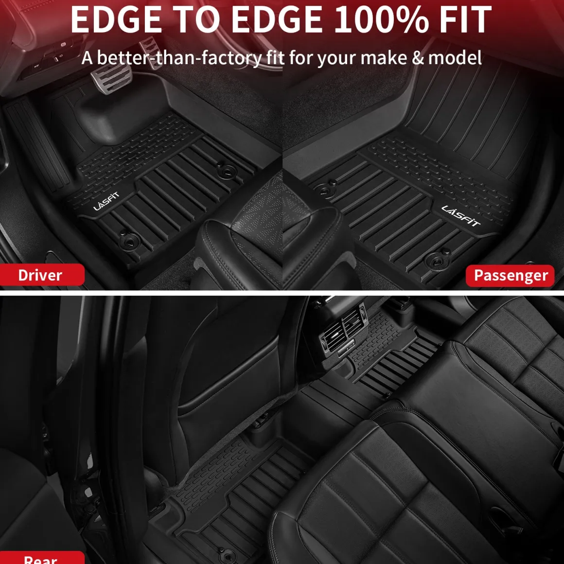 Fit for 2017-2026 Jaguar F-Pace Custom Floor Mats TPE Material 1st & 2nd Row Seat