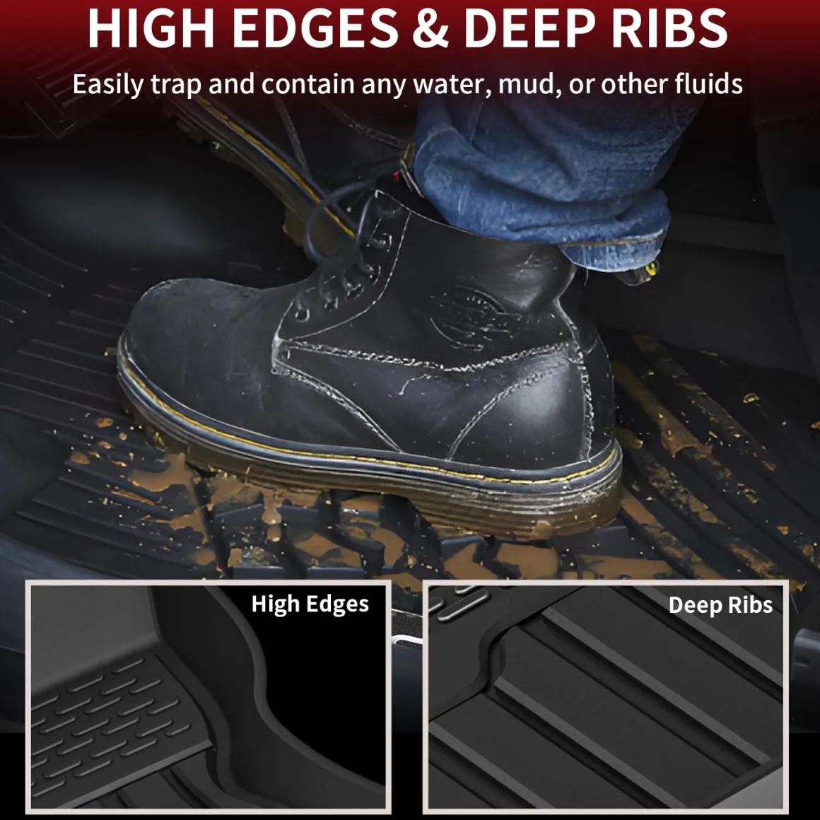 Fit for 2017-2026 Jaguar F-Pace Custom Floor Mats TPE Material 1st & 2nd Row Seat