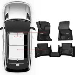 Fit for 2017-2026 Jaguar F-Pace Custom Floor Mats TPE Material 1st & 2nd Row Seat