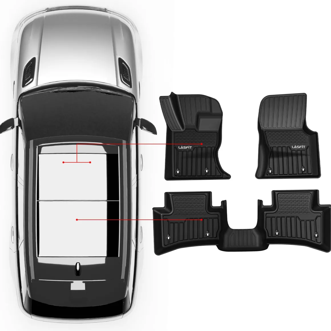Fit for 2017-2026 Jaguar F-Pace Custom Floor Mats TPE Material 1st & 2nd Row Seat