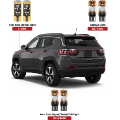 Fit for 2018-2021 Jeep Compass The Brightest LED Bulbs Upgrade