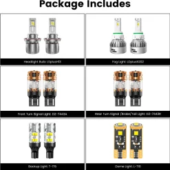 Fit for 2020-2025 Jeep Gladiator The Brightest LED Bulbs Upgrade | Tested and Verified