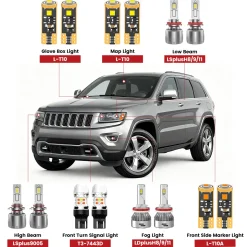 Fit for 2014-2016 Jeep Grand Cherokee LED Bulbs Upgrade | Tested and Verified