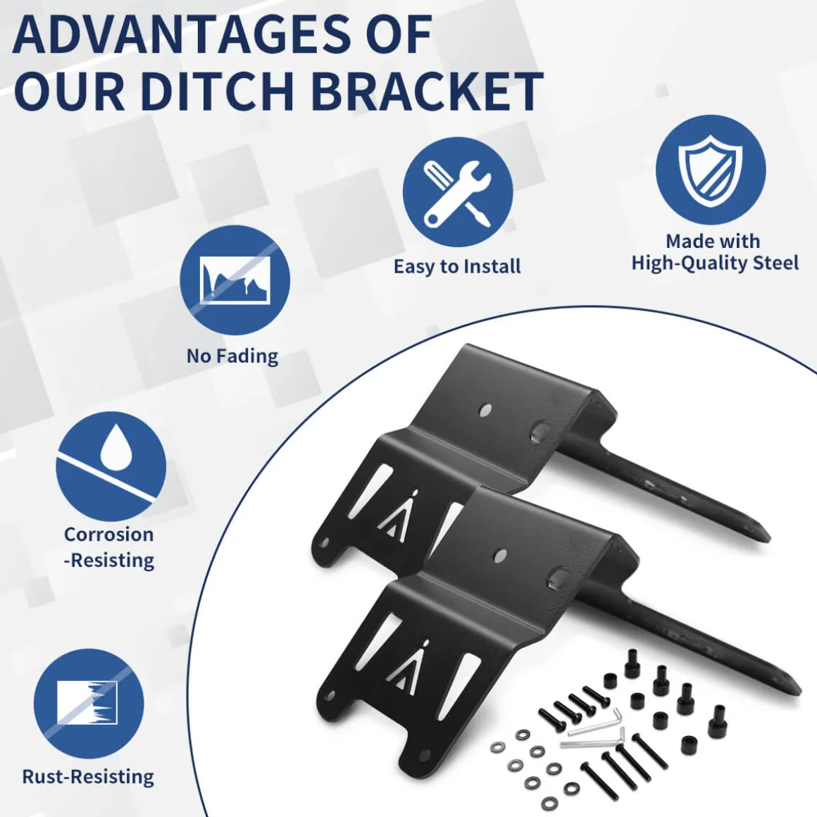 Fit For 2018-2024 Jeep Wranger JL Gladiator JT Low Profile Ditch Light Brackets (Don't Fit Mojave or 4xe) | LASFIT