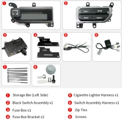 Fit For Jeep Wrangler JL 2018-2025 Auxiliary Switch Panel Bank Kit