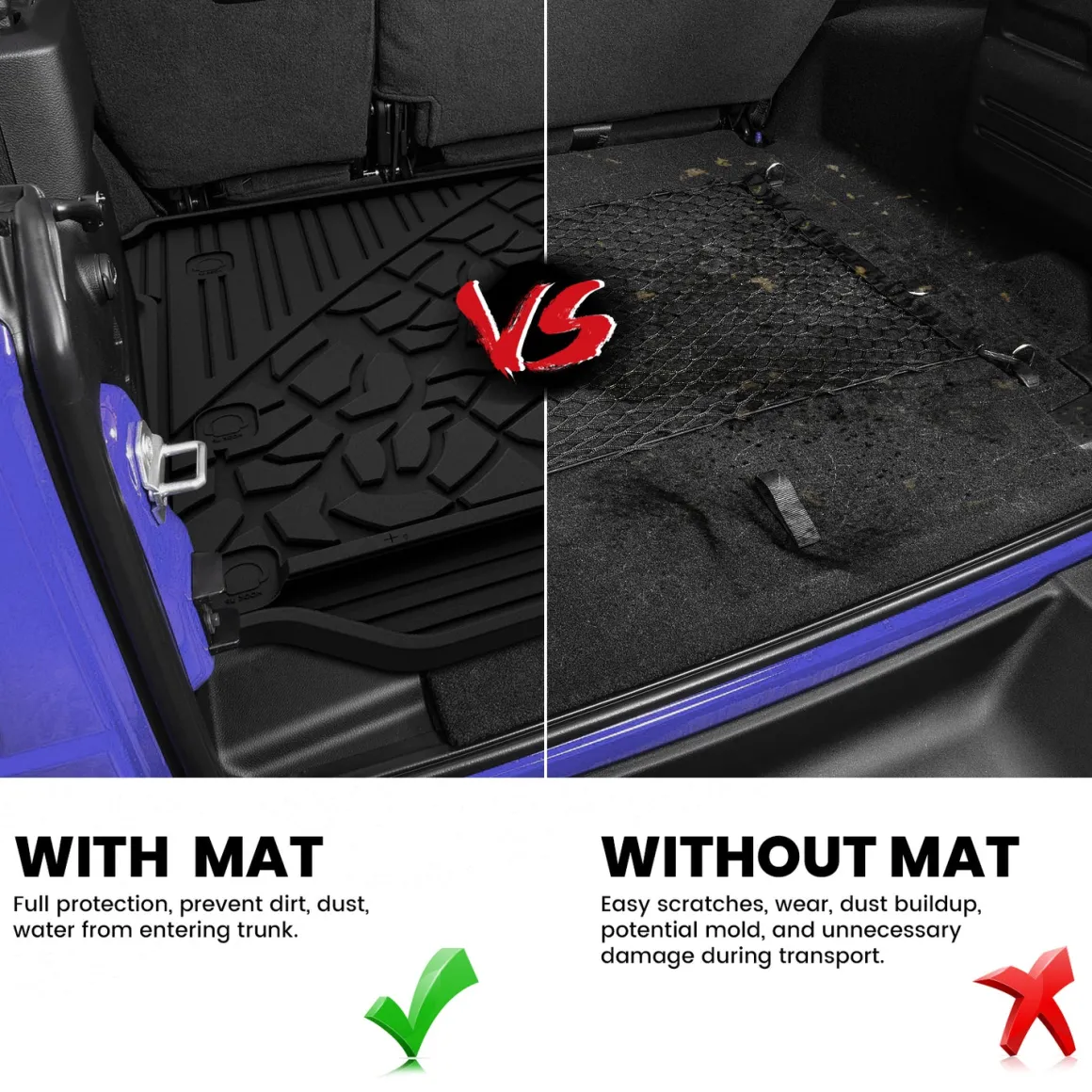 Fit for 2018-2026 Jeep Wrangler JL Floor Mats or Cargo Mat, Fit 4-Door Only(Don't fit 4xe)