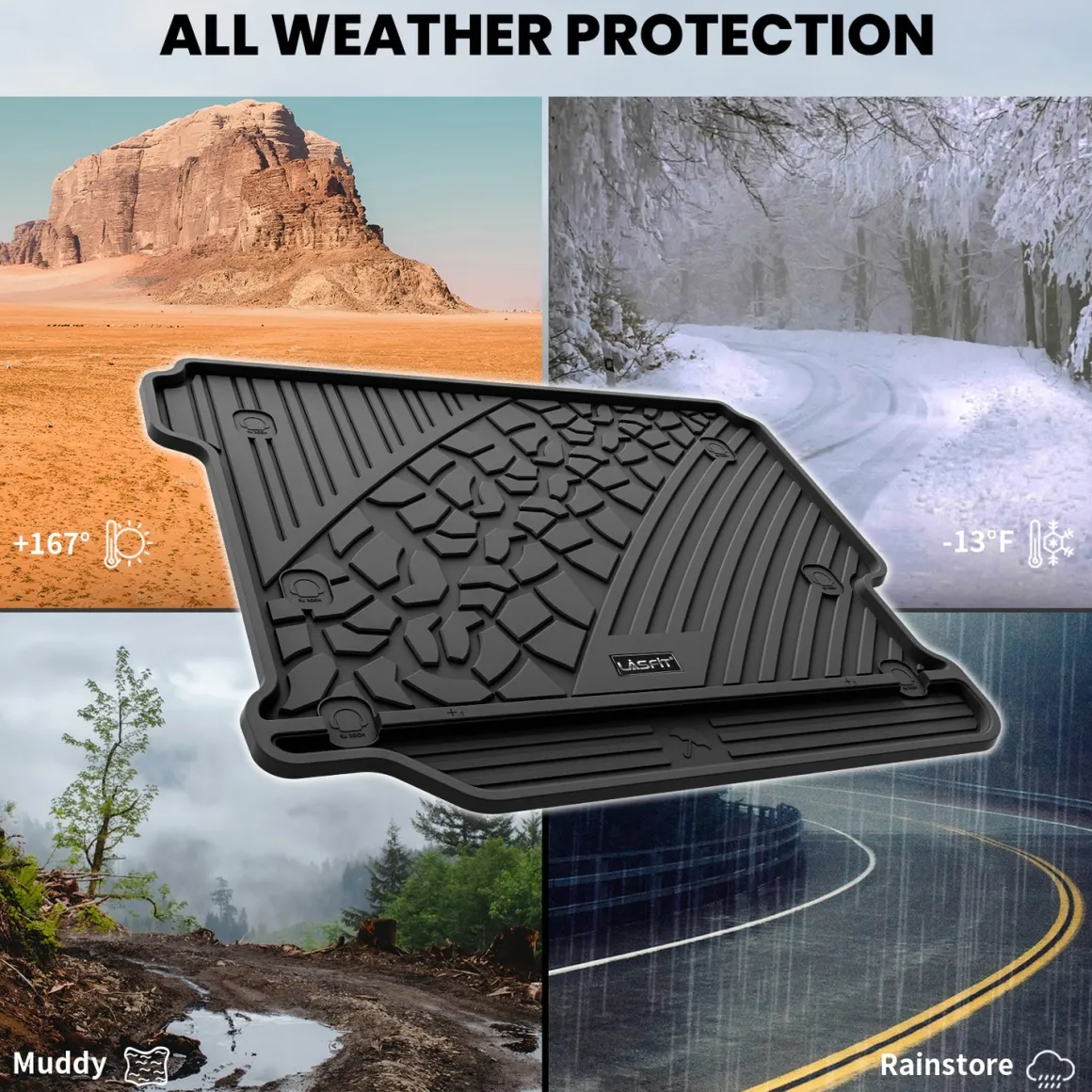 Fit for 2018-2026 Jeep Wrangler JL Floor Mats or Cargo Mat, Fit 4-Door Only(Don't fit 4xe)
