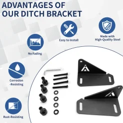 Fit For 2018-2024 Jeep Wrangler JL Gladiator JT 50" 52'' Light Bar Hood Mount Brackets | LASFIT