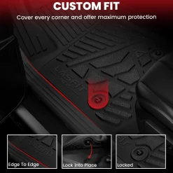Fit for 2007-2013 Jeep Wrangler 1st Row Floor Mats, Fit 2-Door or 4-Door 1st Row