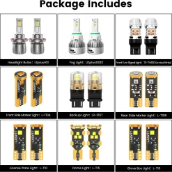Fit for 2010-2017 Jeep Wrangler The Brightest LED Bulbs Upgrade