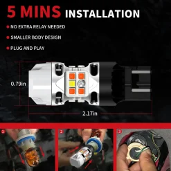 Fit for 2010-2017 Jeep Wrangler The Brightest LED Bulbs Upgrade