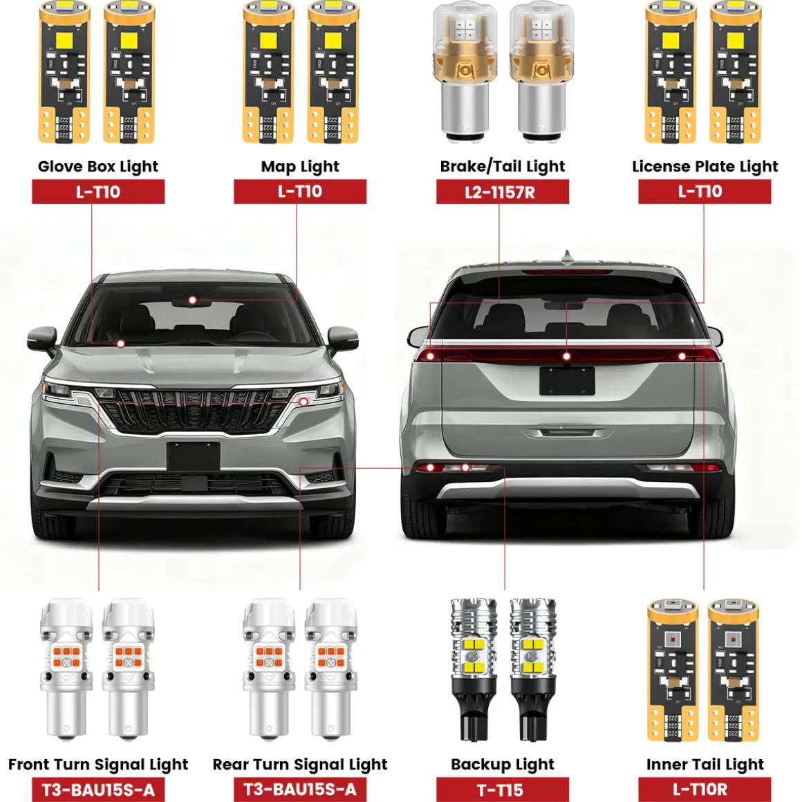 Fit for 2022-2024 Kia Carnival LED Bulbs Upgrade | Tested and Verified