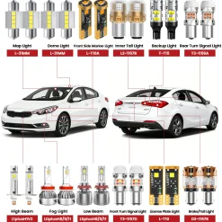 Fit for 2014-2016 Kia Forte The Brightest LED Bulbs Upgrade