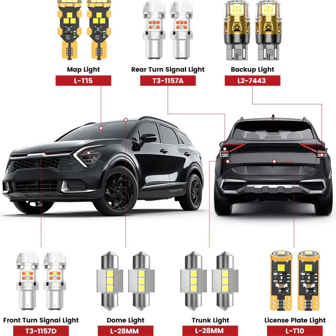 Fit for 2023-2025 Kia Sportage LED Exterior Interior Lights Upgrade | Tested and Verified