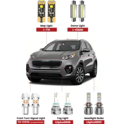 Fit for 2017-2019 Kia Sportage The Brightest LED Bulbs Upgrade