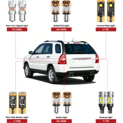 Fit for 2005-2010 Kia Sportage The Brightest LED Bulbs Upgrade