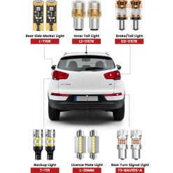 Fit for 2014-2016 Kia Sportage The Brightest LED Bulbs Upgrade