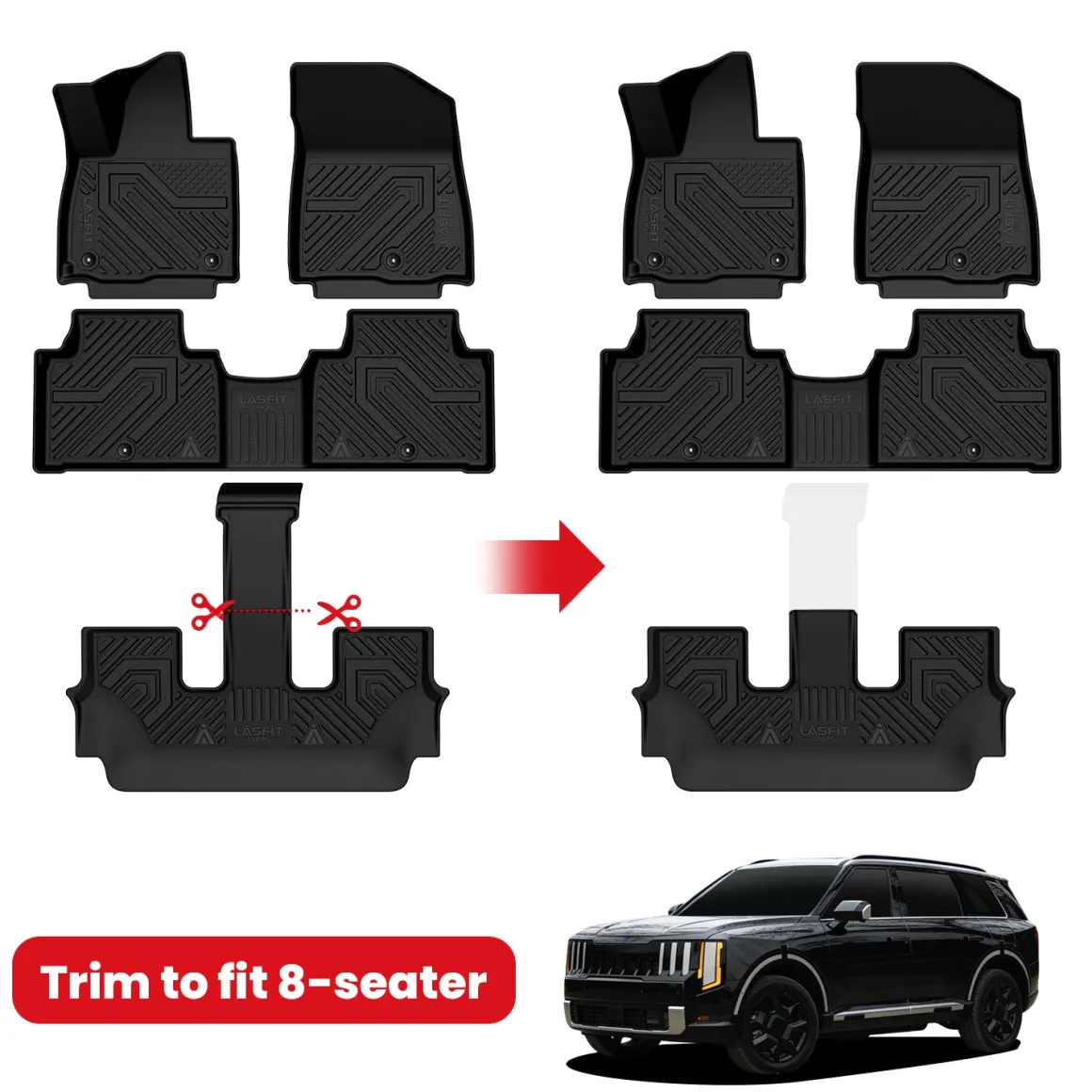 Fit for 2027 Kia Telluride Floor Mats or Seatback & Cargo & Rear Trunk Mat