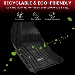 Fit for 2017-2020 Lincoln Continental Custom Floor Mats TPE Material 1st & 2nd Row Seat