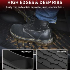 Fit for 2017-2020 Lincoln Continental Custom Floor Mats TPE Material 1st & 2nd Row Seat