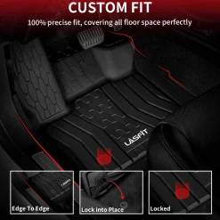 Fit for 2017-2020 Lincoln Continental Custom Floor Mats TPE Material 1st & 2nd Row Seat