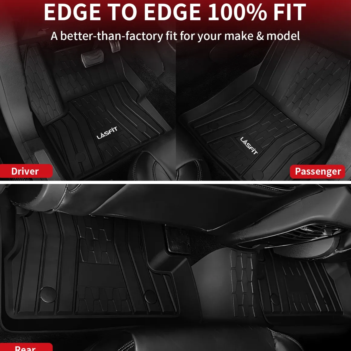 Fit for 2015-2019 Lincoln MKC Custom Floor Mats TPE Material 1st & 2nd Row Seat