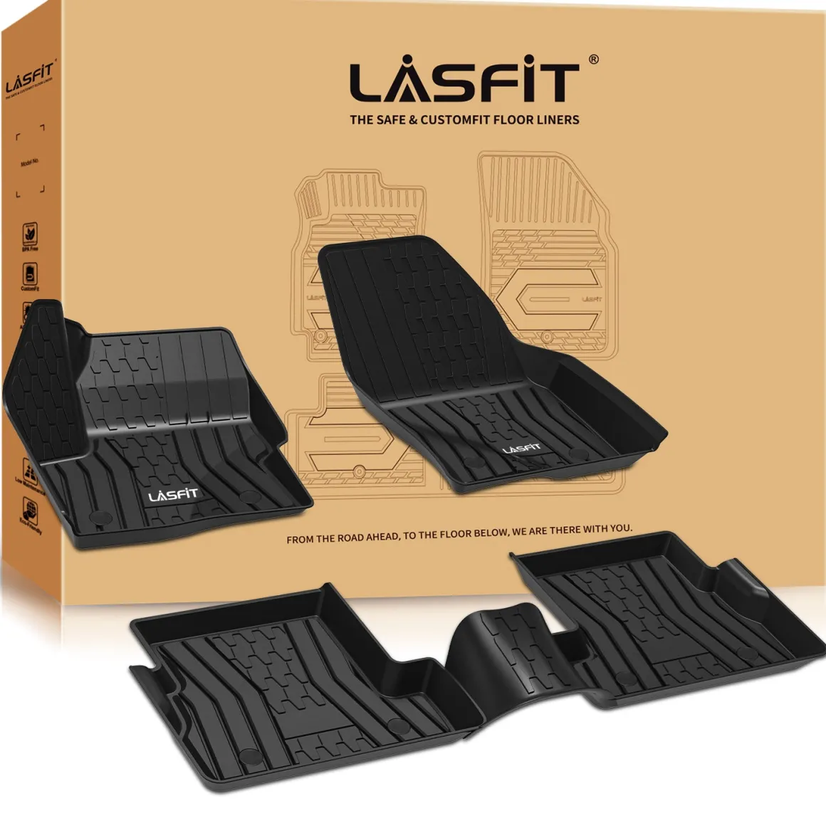 Fit for 2015-2019 Lincoln MKC Custom Floor Mats TPE Material 1st & 2nd Row Seat