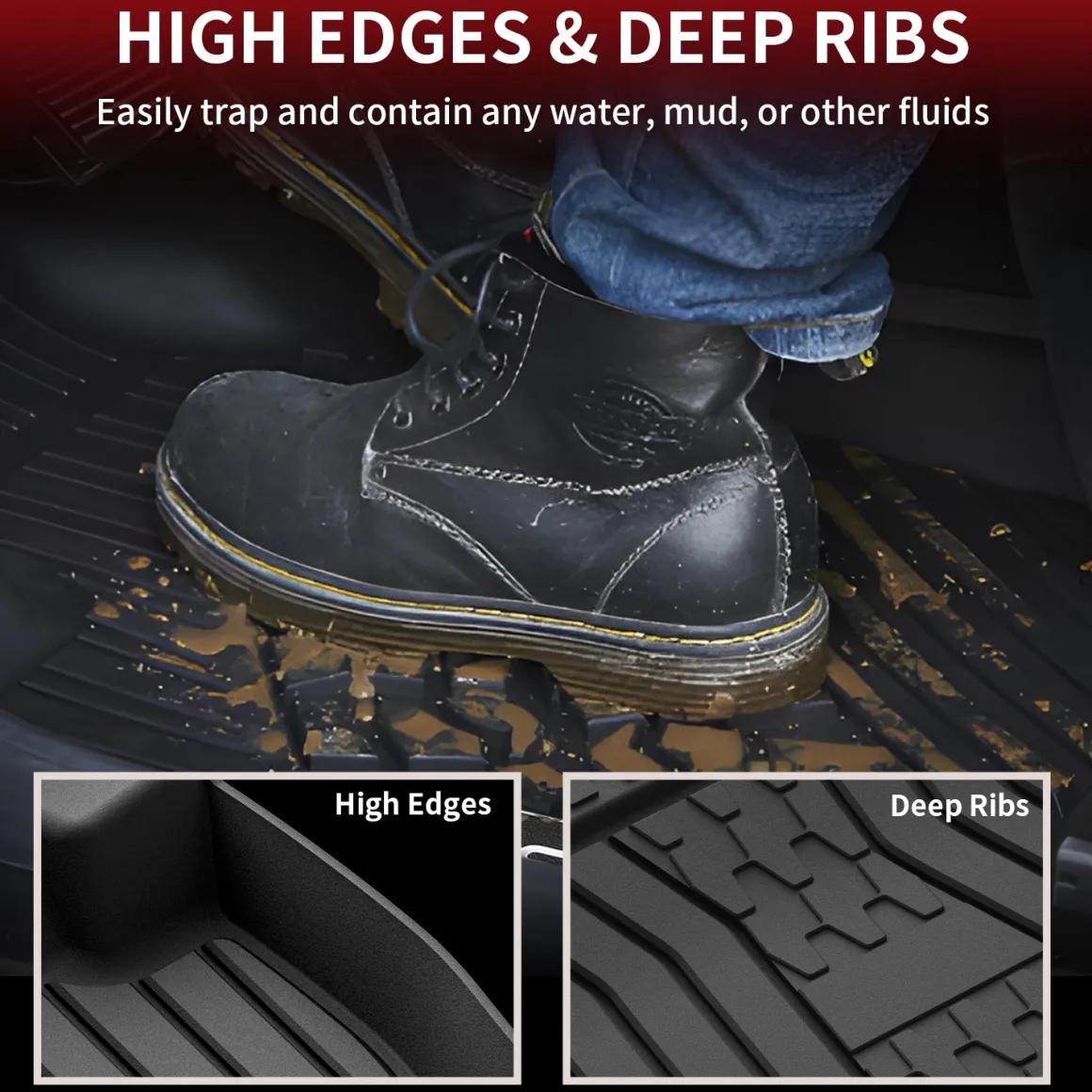 Fit for 2016-2018 Lincoln MKX Custom Floor Mats TPE Material 1st & 2nd Row Seat