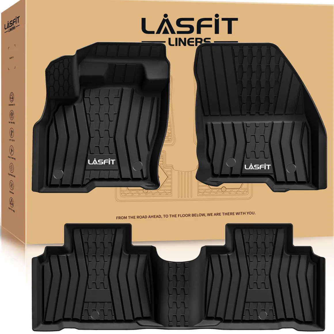 Fit for 2016-2018 Lincoln MKX Custom Floor Mats TPE Material 1st & 2nd Row Seat