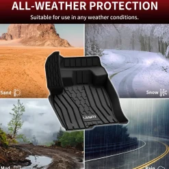 Fit for 2016-2018 Lincoln MKX Custom Floor Mats TPE Material 1st & 2nd Row Seat