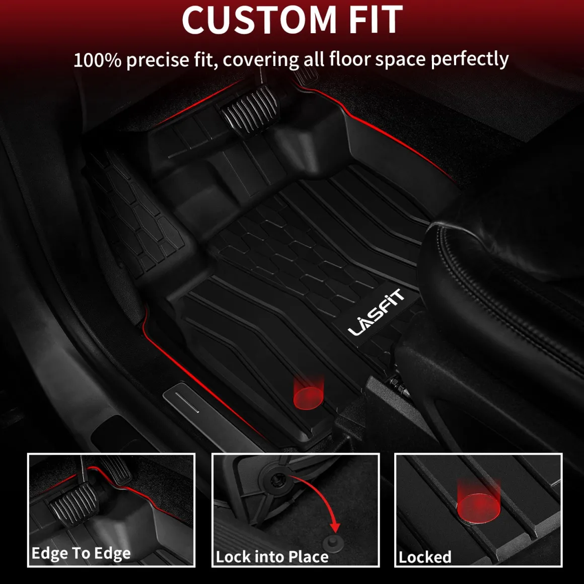 Fit for 2019-2022 Lincoln Nautilus Custom Floor Mats TPE Material 1st & 2nd Row Seat