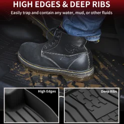 Fit for 2019-2022 Lincoln Nautilus Custom Floor Mats TPE Material 1st & 2nd Row Seat