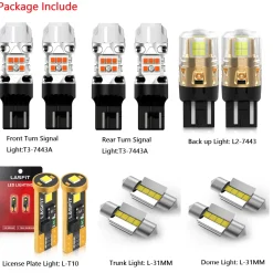 Fit for 2016-2020 Mazda MX-5 Miata LED Turn Signal Backup License Plate Light Bulbs