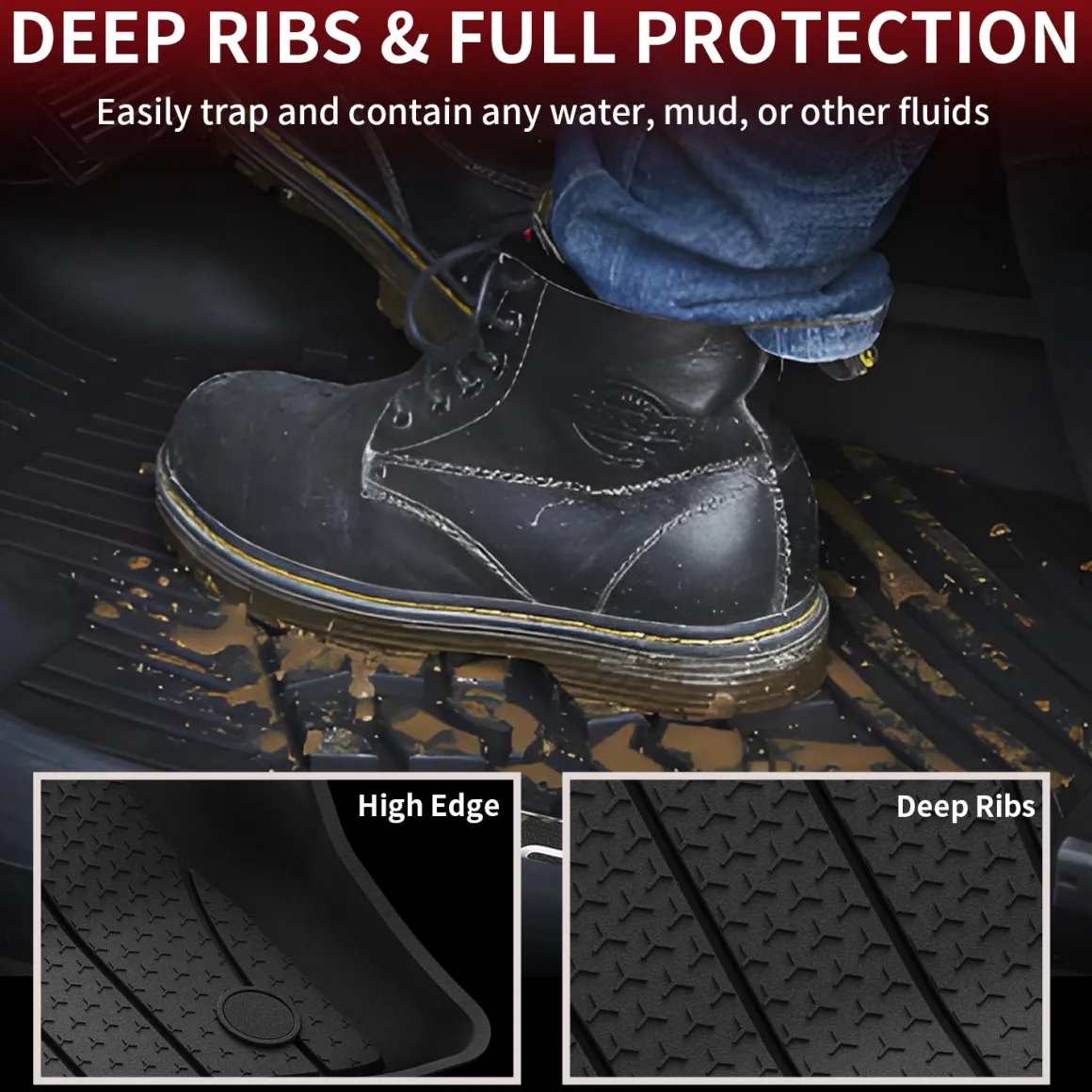 Fit for 2024-2026 Mercedes Benz E-class 1st and 2nd Row All-weather TPE Floor Mats, Fit Sedan W214