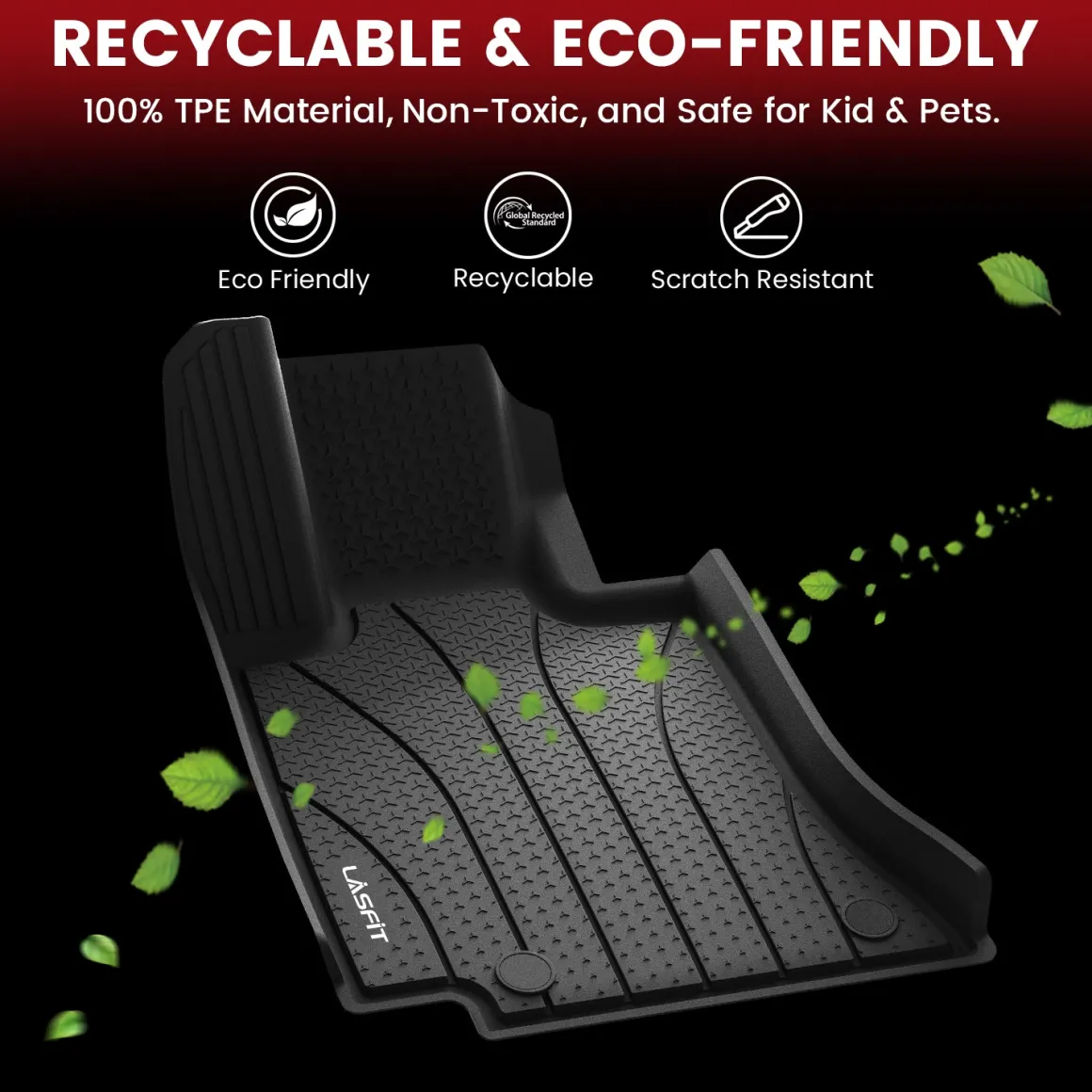 Fit for 2024-2026 Mercedes Benz E-class 1st and 2nd Row All-weather TPE Floor Mats, Fit Sedan W214