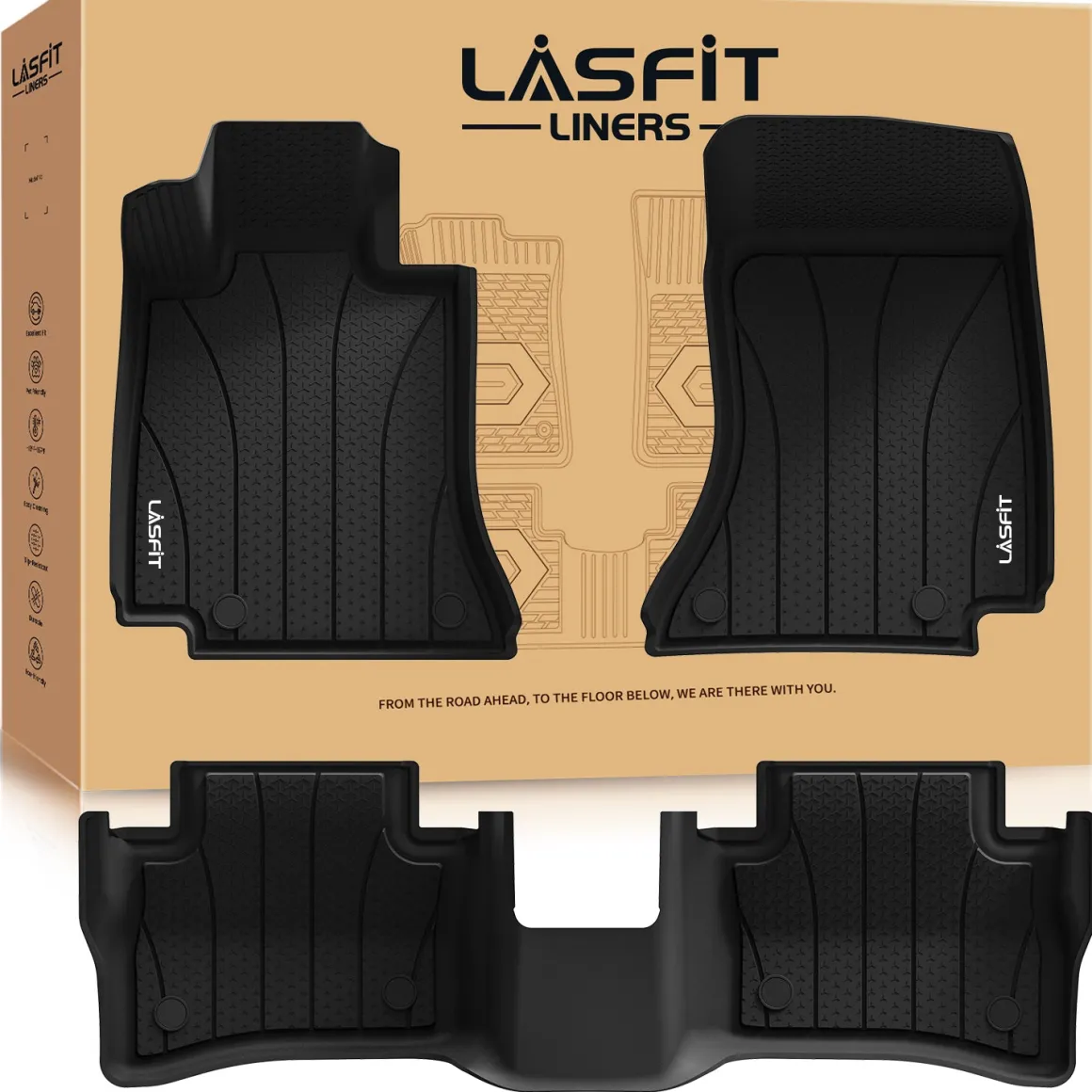 Fit for 2024-2026 Mercedes Benz E-class 1st and 2nd Row All-weather TPE Floor Mats, Fit Sedan W214