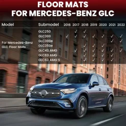 Fit for 2016-2022 Mercedes-Benz GLC TPE Material Floor Mats or Cargo Mat