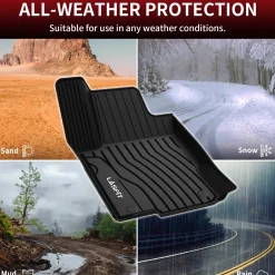 Fit for 2016-2019 Mercedes-Benz GLE Custom Floor Mats TPE Material 1st & 2nd Row Seat