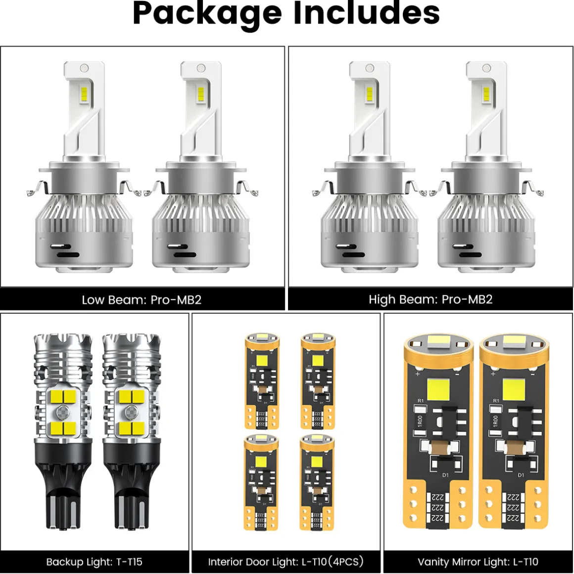 Fit for 2012-2015 Mercedes Benz M-Class ML350 ML550 Custom H7 LED Bulbs Exterior Interior Light