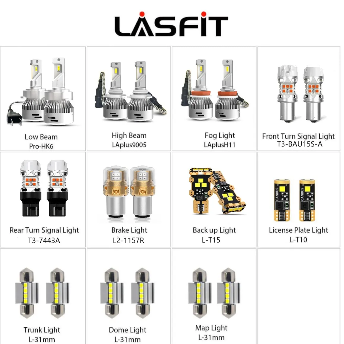 Fit for 2014-2019 Mitsubishi Outlander Custom H7 LED Bulbs Exterior Interior Lights Plug and Play