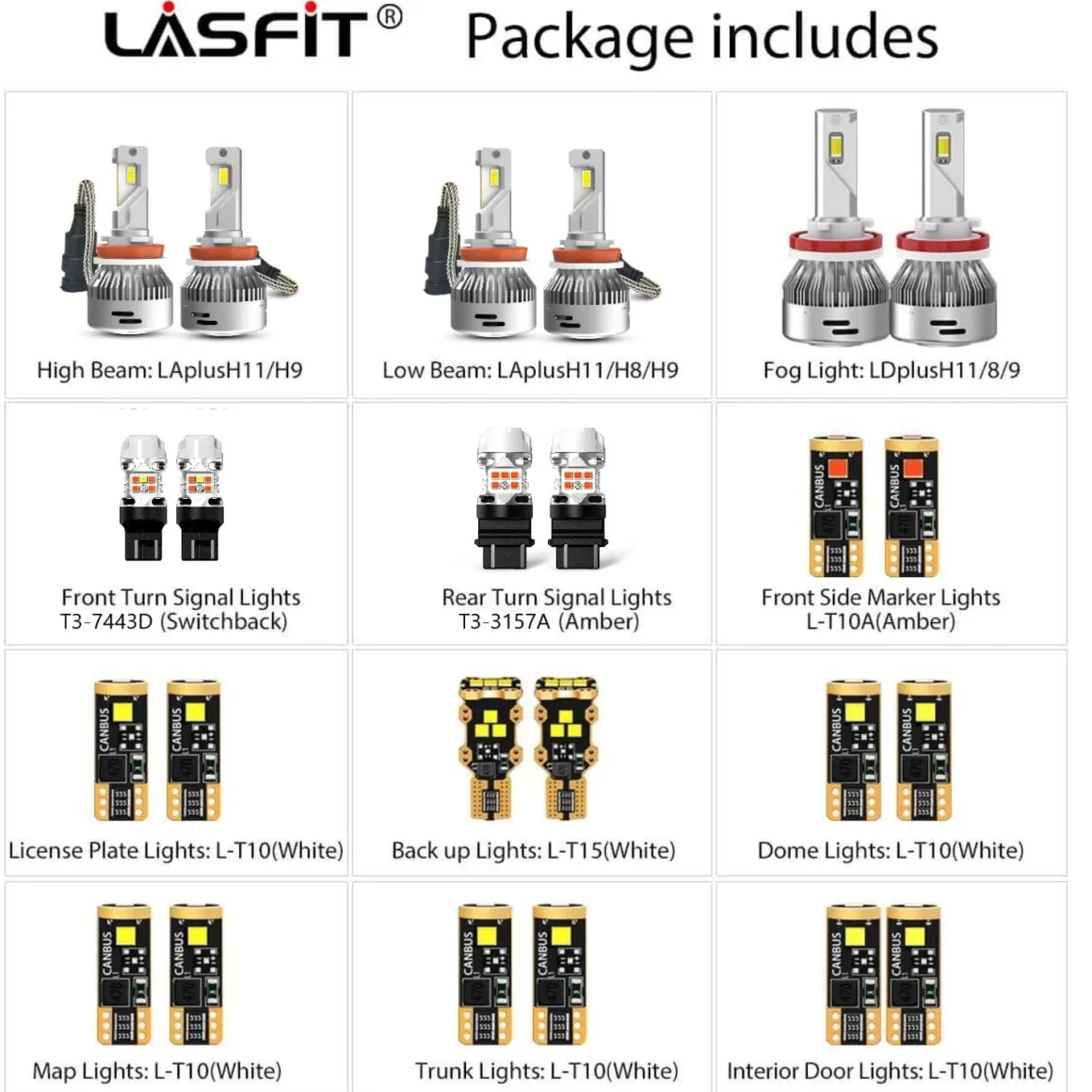 Fit for 2013-2015 Nissan Altima LED Bulbs H11 Exterior Interior Lights Plug n Play