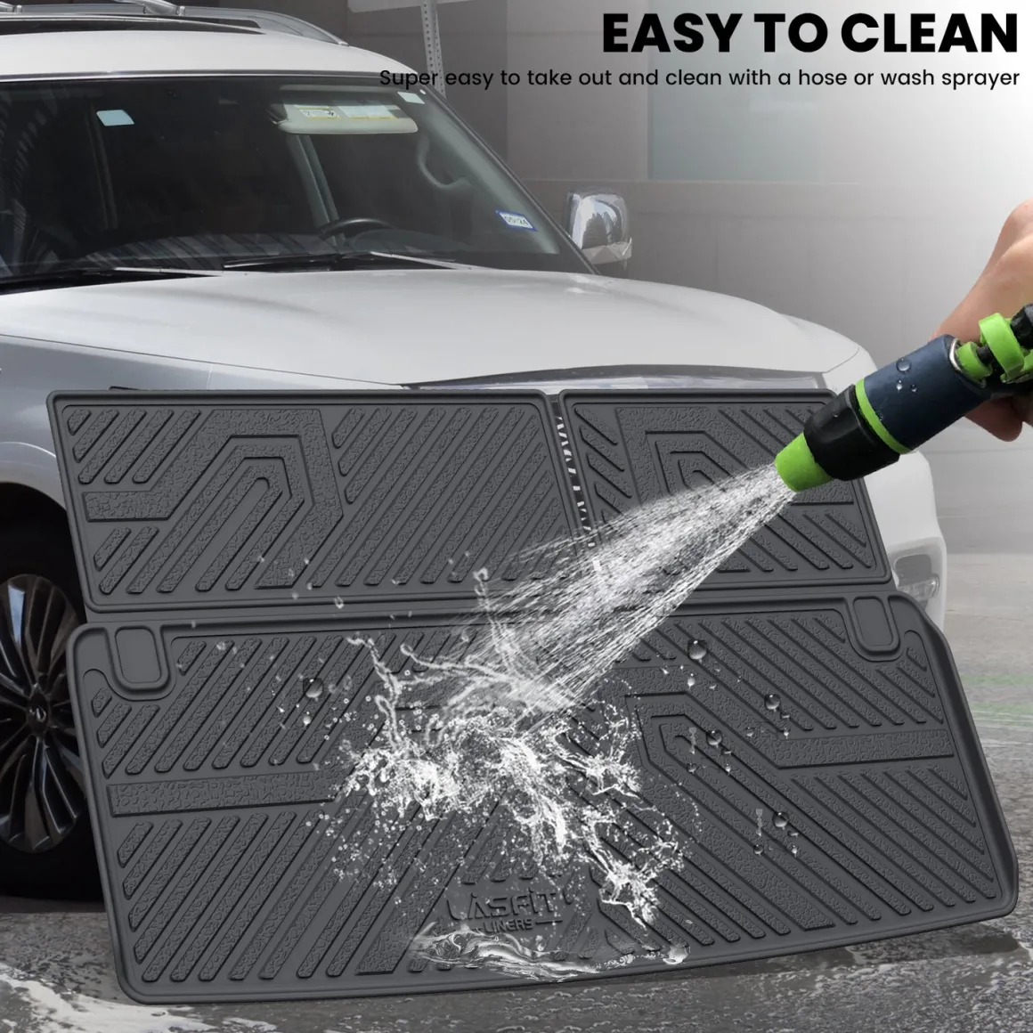 Fit for 2017-2018 Nissan Armada Custom Floor Mats TPE Material 1st & 2nd Row or Seatback & Cargo Mats