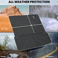 Fit for 2017-2018 Nissan Armada Custom Floor Mats TPE Material 1st & 2nd Row or Seatback & Cargo Mats