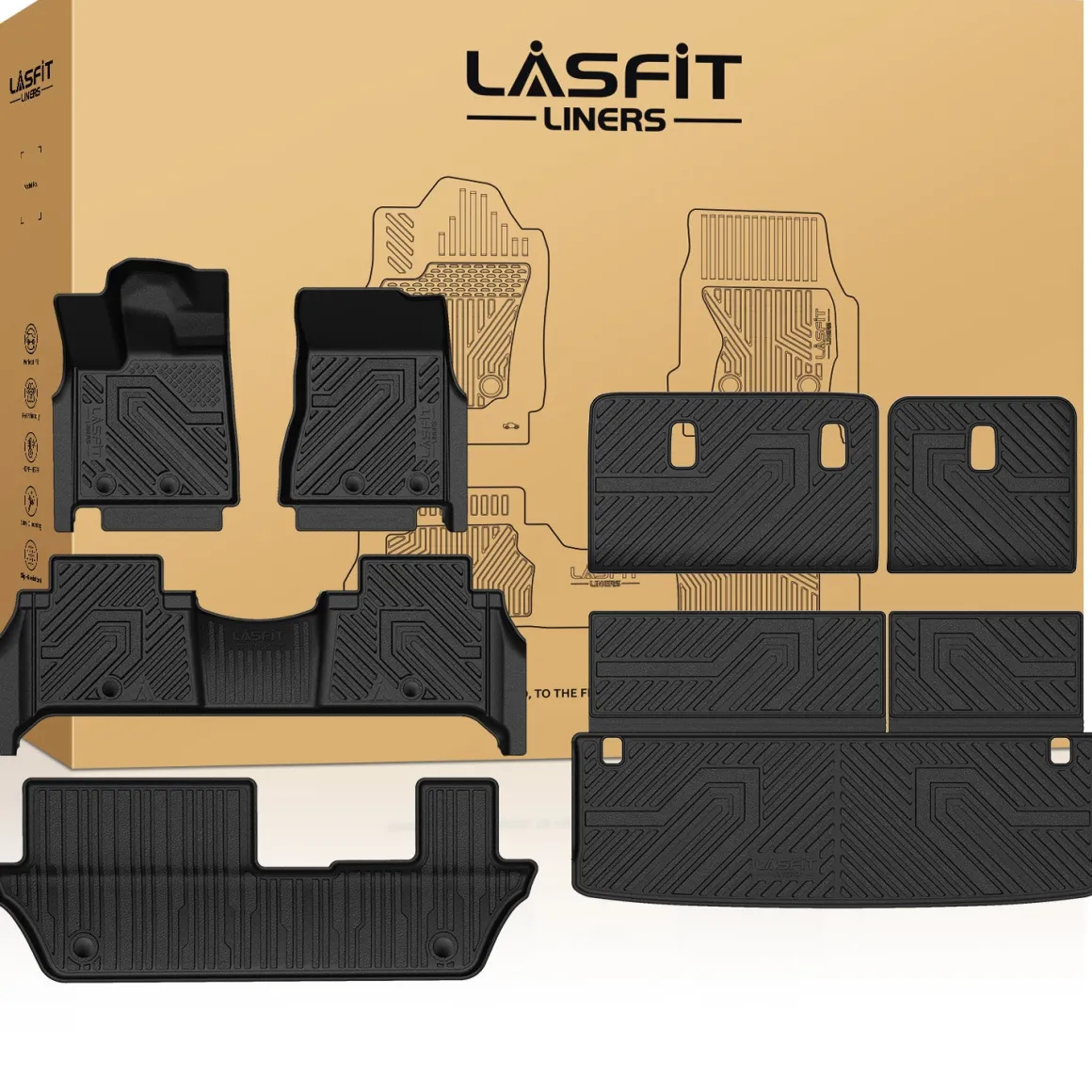 Fit for 2025-2026 Nissan Armada TPE Floor Mats or Cargo Mat & Seatback Mats, Not Compatible with Models Equipped with Cargo Shelf