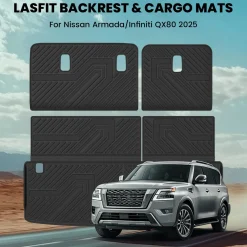 Fit for 2025-2026 Nissan Armada TPE Floor Mats or Cargo Mat & Seatback Mats, Not Compatible with Models Equipped with Cargo Shelf