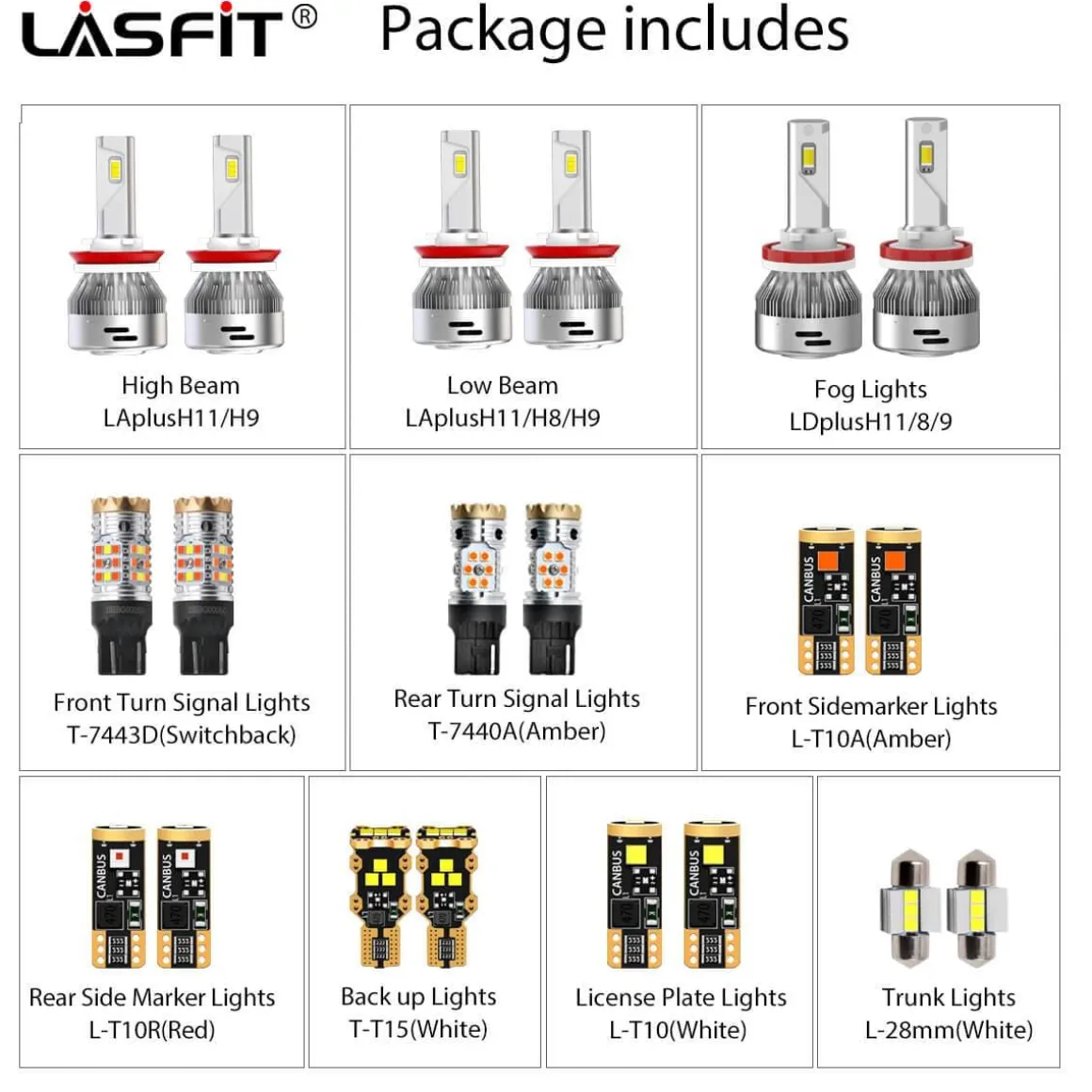 Fit for 2015-2018 Nissan Murano LED bulbs H11 Exterior Lights Turn Signal Backup Lights