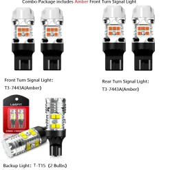 Fit for 2022-2024 Nissan Pathfinder 7443 7444 LED Bulbs Turn Signal Lights
