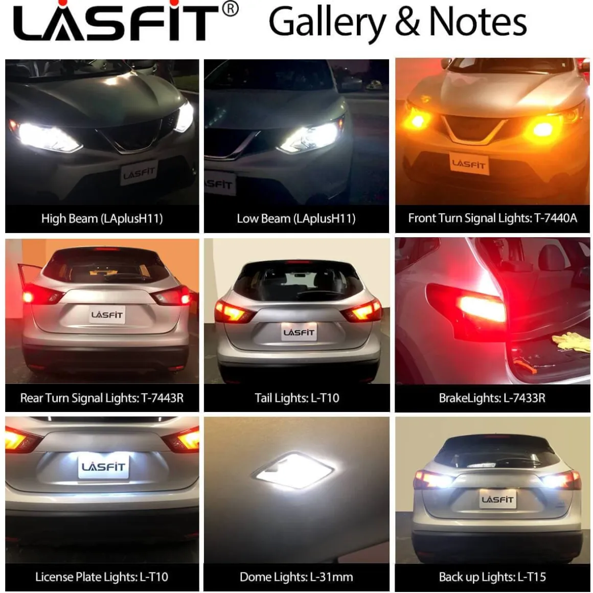 Fit for 2017-2019 Nissan Rogue Sport LED Bulbs H11 Exterior Interior Lights Plug and Play