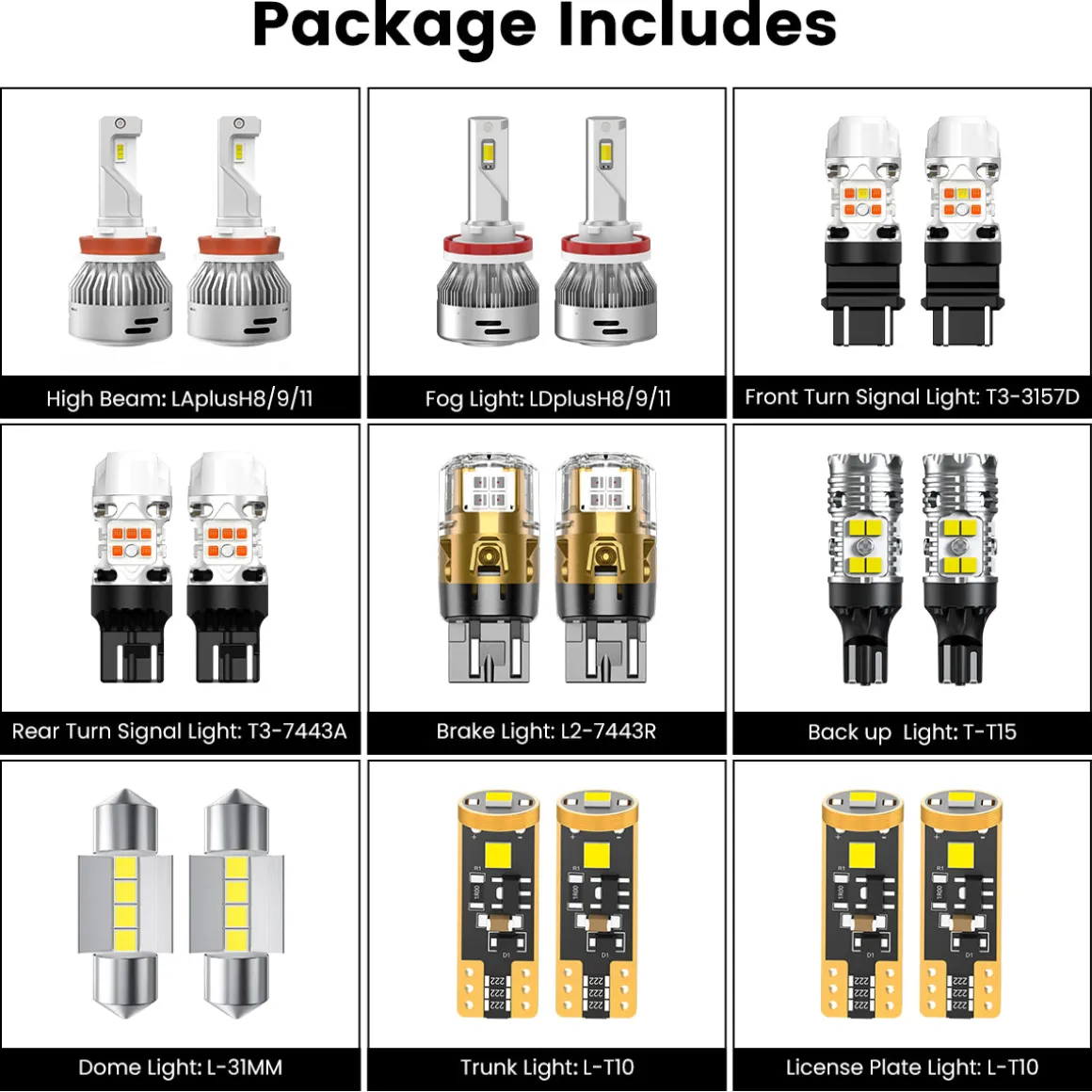 Fit for 2016-2019 Nissan Sentra LED Bulbs H11 Exterior Interior Lights